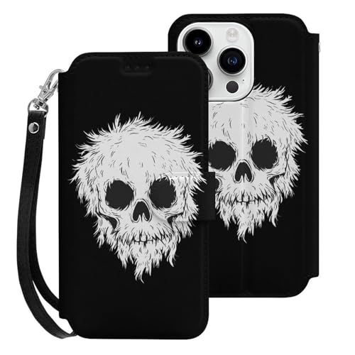 Chaos Skull Skeleton Wallet Case Flip with Credit Card Holder