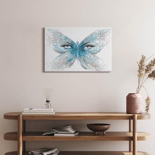 Peinture murale Wallfluent design visage en forme de papillon, grand tableaux d'art - 2