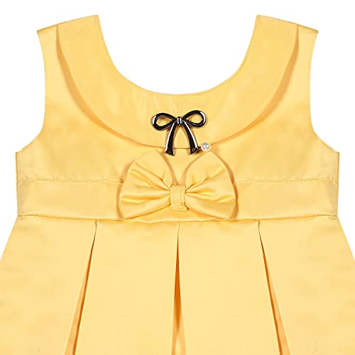 Image of SELVEL Baby Girls Frock Dress | Pleated Knee-Length Satin Dress (STN-PB-0361)