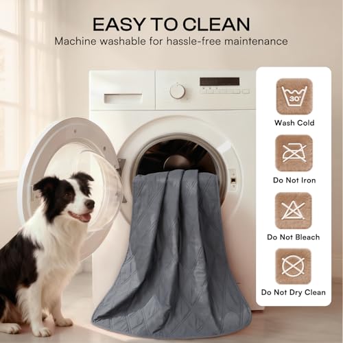 Couverture canapé imperméable chien Luciphia tapis protection chat gris lit - 8