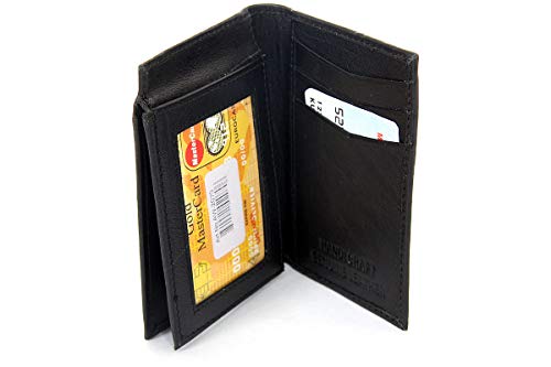 Men's Leather Bifold 7 Credit Card 1 Id Window Wallet 4.75x3.25 inches4