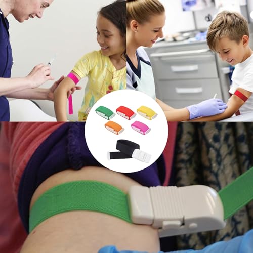6 Stück Stauschlauch Blutabnahme, Tourniquet mit Schnappverschluss, für Medizinische Notfälle Krankenschwester Erste Hilfe und Outdoor-Aktivitäten(6 Farben)