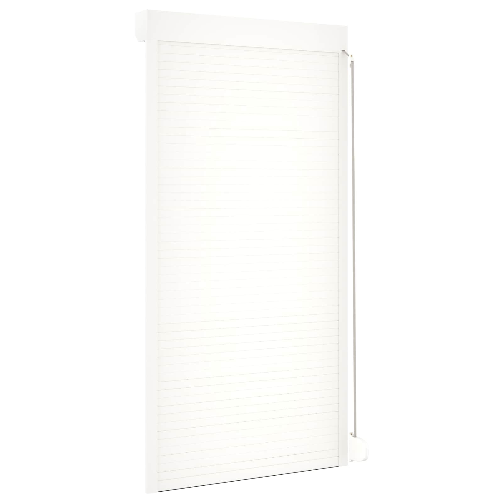Volet roulant blanc, 110 x 220 cm, aluminium polyuréthane, rail de guidage, pilote manuel pour façade, fenêtre, extérieur, protection et brise-vue