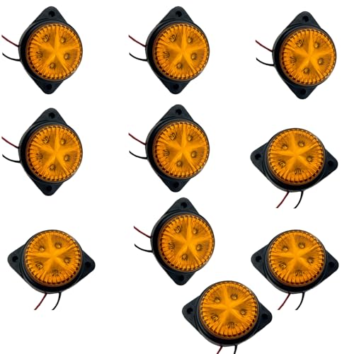 Feux de position LED remorque 12V étanches orange ambré pour camion universel