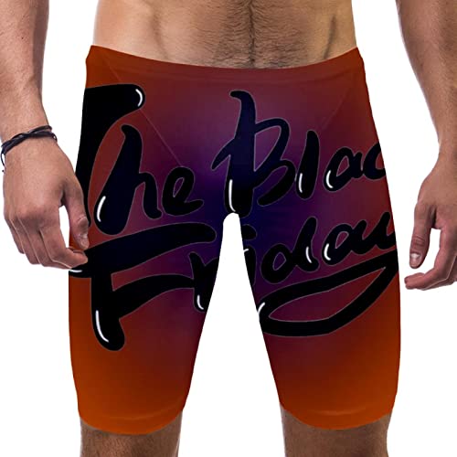 Maillot de bain long homme anti frottement noir orange S