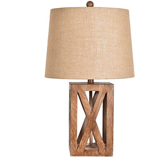 One-Day Sale: Up to 40% Off Crestview Collection AVP777SNG 25.75"TH Resin Table LAMP WPPD Look, 1 PC UPS/1.85' Element Lighting, Wood Finish