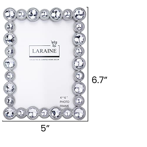 Laraine Picture Photo Frame 4X6 Rhinestones Metal High Definition Glass Display Pictures For Tabletop Crystal Home Decorative Holiday Gift (Clear, 4X6) #TOP6