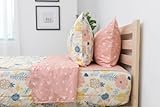 Beddy's Flower Blossoms Girls Durable Zipper Bedding for Kids, Bed in a Bag, Floral Sheets and Comforter, Easy to Make and Wash, Includes Pillowcase and Pillow Sham, Super Soft All Season