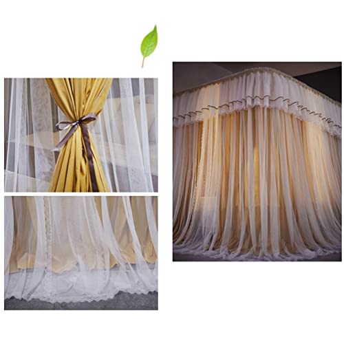 Mosquitera con dosel para cama de matrimonio tamaño king de doble capa 3