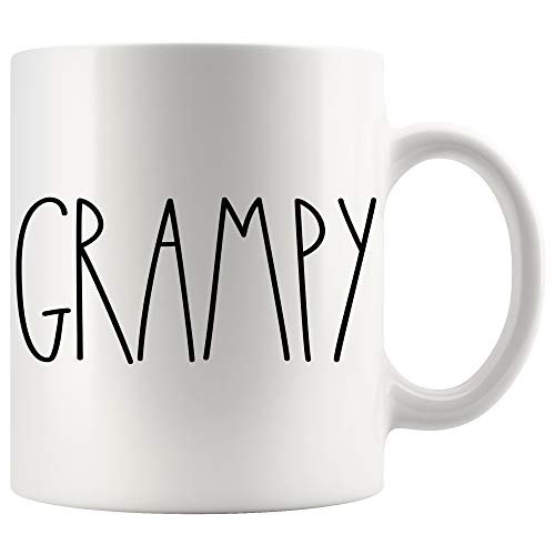 Taza de café Grampy 11oz blanca de cerámica miniatura 1
