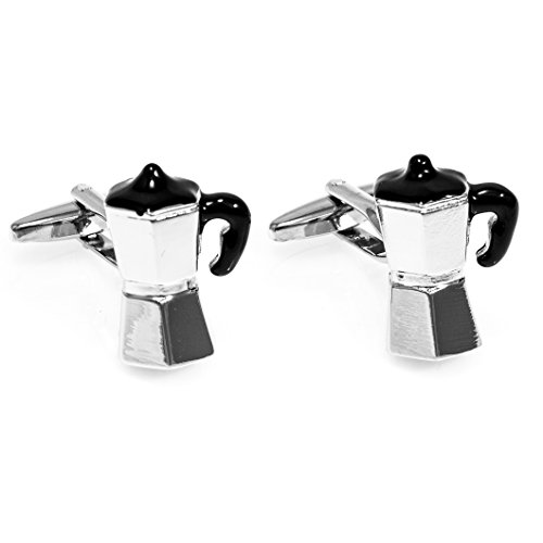 MRCUFF Coffee Pot Italian Expresso Maker Pair Cufflinks in a Presentation Gift Box & Polishing Cloth3