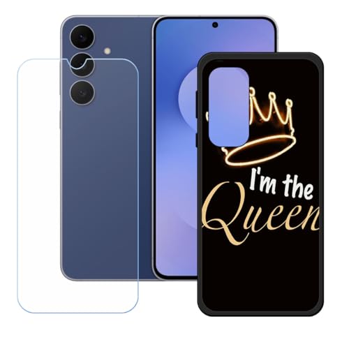 BMPNLSZ �K�p Samsung Galaxy S25 FE�p+HD�����K���X�ɓK�����ėpTPU�P�[�X�A�V���J�Q���P�[�X�o���p�[�ی�o�b�N�P�[�X-Samsung Galaxy S25 FE�p�ɓK����9�d�x�X�N���C�u�h�~�X�N���[���v���e�N�^(6,7") 