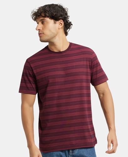 Image of Jockey 2715 Men Super Combed Cotton Rich Striped Round Neck Half Sleeve T-Shirt
