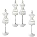 POFET 4 pz Mini Manichino Vestiti Abito Scavare Fuori Stand Display Holder Per 1/6 Bambole (Bianco)