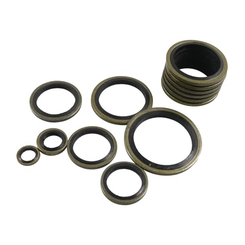 110Pcs Oil Seal Washer, M6 M8 M10 M12 M14 M16 M18 M20 Rubber ed Seal Oil Gasket Crush Washer Oil Drain Plug Metal Sealing Washer for Oil Filter