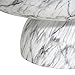 Christopher Knight Home Patsy Modern Lightweight Concrete Coffee Table, Indoor and Outdoor Round Top Accent Table, MGO Sofa End Table with Pedestal Base, No Assembly Needed, White Marble Finish