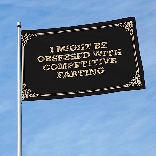 Man Cabe Decor I Might Be Obsced With Competitive Farting Flag フラッグ 寝室用フラッグ ルーム ティーン 男の子用 (カラー: カラー、サイズ: 60X90CM)
