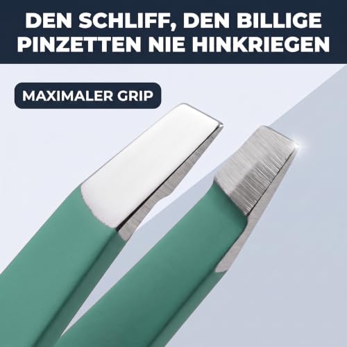 KLINGENHELD® Haargenaue Pinzette - greift jedes Haar beim 1. Versuch ohne durchrutschen - Pinzette Augenbrauen Zupfen handgeschliffen… – Ansicht 4