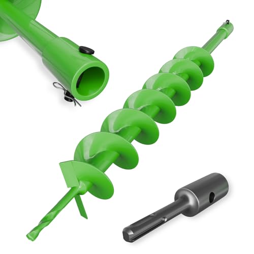 ZENIX Erdbohrer Gartenbohrer 80mm*800mm mit Sicherungsbolzen & Adapter,Mit normaler SDS Plus Bohrmaâ€¦ – Miniatur