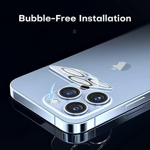 3 Pack LϟK Compatible for iPhone 13 Pro Max 6.7 inch and iPhone 13 Pro 6.1 inch Camera Lens Protector HD Clear Tempered Glass Protector, Scratch-Resistant, Easy Installation - Black Circle