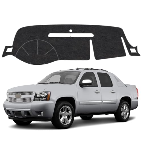 Image of Dash Cover Mat Compatible with Chevy Avalanche Silverado 1500 LTZ 2007-2013 and Fit for Tahoe /Suburban /Yukon 2007-2014 Interior Accessories