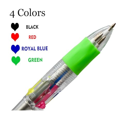Lopenle 12 Pcs DIY Multicolor Beadable Pens Plastic Colored Bead Kit Pens Beaded 4 in1 Ballpoint Pens for School Office Home(Multicolor) - Image 2