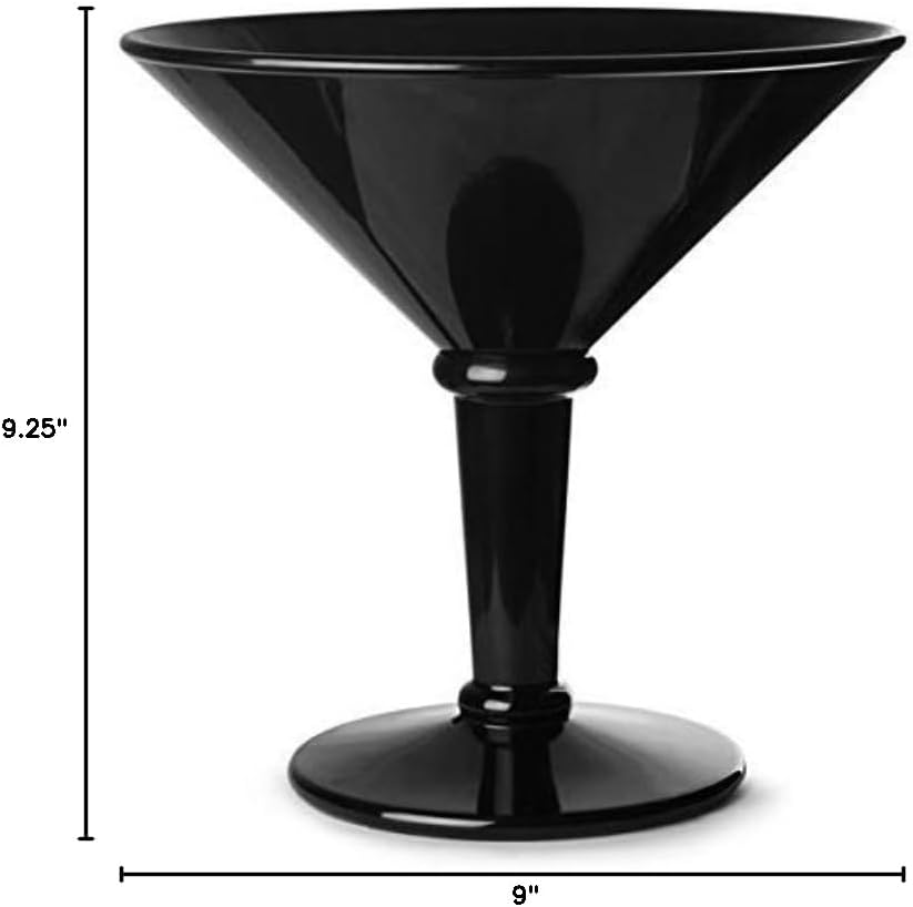 G.E.T. SW-1419-BK Shatterproof Jumbo Martini Cocktail Glass, 48 Ounce, Black