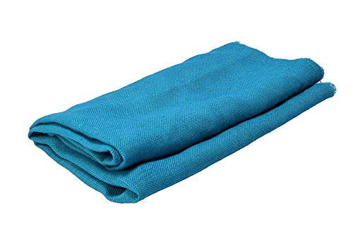 Image of Laminated P Blue (FIROZI) Color Jute Fabric, 48 INCH Width ONE MTR Packing, Used for Making Jute Bags, Art & Craft,Home DECORE, Matting