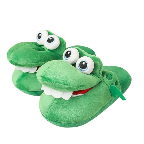 Women Funny Crocodile Slippers, Crocodile Mouth Open Cute Slipper,Soft Winter Warm House Slipper for Women Men Kids