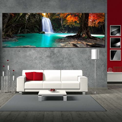 Peinture sur toile de cascade et plage pour habiller un mur vide sans encombrer
