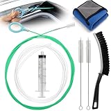 XANGNIER Upgraded Auto Sunroof Drain Cleaning Tool,118in Extra Long Flexible Car Sun Roof Drain Cleaner Unclogger Tool with Tube Cleaner Brush Syringe Hose Cleaning Kit for Windshield Wiper Hole