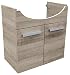 Produktbild FACKELMANN Waschtischunterschrank A-VERO / Badschrank mit gedämpften Scharnieren / Maße (B x H x T): ca. 62,5 x 64 x 35 cm / hochwertiger Schrank fürs Bad / Korpus: Braun hell / Front: Braun hell