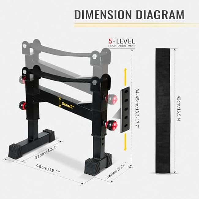 Deadlift Sling Racks for Home Gym, Deadlift Platform for Home Gym Weightlifting Plates Rack Deadlift Barbell Elevation Stand with 5-Level Height Adjustment