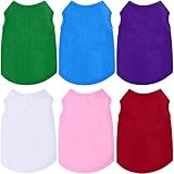 6 Pieces Dog Shirts Pet Puppy Blank Clothes Breathable Dog Plain Shirts Soft Puppy T-Shirts Clothes Outfit for Dogs Cats Puppy (Medium, Blue, White, Purple, Green, Pink, Dark Red)