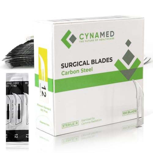 Cynamed Box of 100 Scalpel Sterile Blades Carbon Steel Individually Foil Wrapped