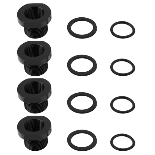 SG Store 2PCS Automotive Fuel Filter Thread Adapter 1/2x28Inch to 5/8x24Inch 15.9x21.9mm with Washers Aluminum Alloy Fuel System Threaded Coupling