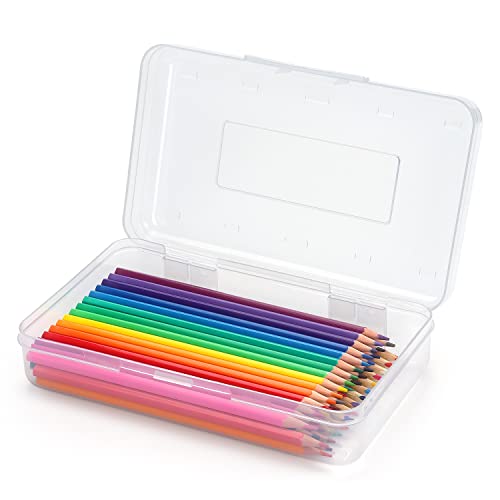 Image of Tamaki 1 Pack Plastic Pencil Box Large Capacity, Clear