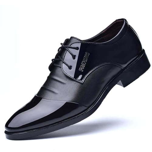 Men's Dress Shoes Business Fashion Black Comfort Oxfords Patent Leather Dressy Shoe Classic Loafers Formal Derby Footwear2