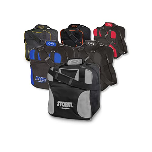 EMAX | 1-Ball-Bowling-Tasche | Storm - Solo Single Tote | Kleine schmale Bowlingbag für einen Bowling-Ball Schuhe Zubehör | Bowling-Ball-Tasche - Schwarz Silber