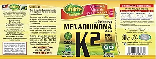 Kit Vitamina K2 (Menaquinona) - 3 unidades de 60 Cápsulas - Unilife