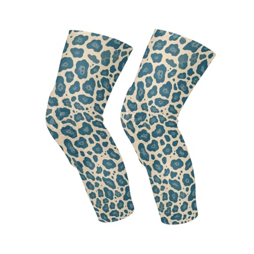 sanluoli Cheetah Skin Print Teal knee support brace (Pack of 2) Support for All Sports sports exercise knee pads for Daily Use, Daily Use, Daily Use, Daily Use