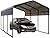 PHI VILLA 10 x 15 ft Heavy Duty Carport with Galvanized Steel Roof, Sturdy Metal Carport for Cars, Boats, and Tractors