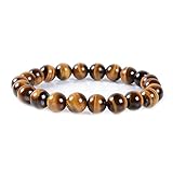 Natural A Grade Golden Tiger's Eye Gemstone 8mm Round Beads Stretch Bracelet 7