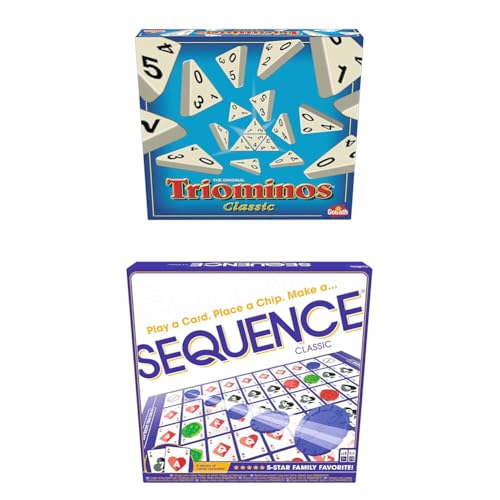 Lot de 2 Jeux : Sequence + Triomino Classic - Jeux de Société, d'Actions, d'Adresse et Rapidité pour Enfants - Set de Jeu Inédit - Jouez en Famille ou...