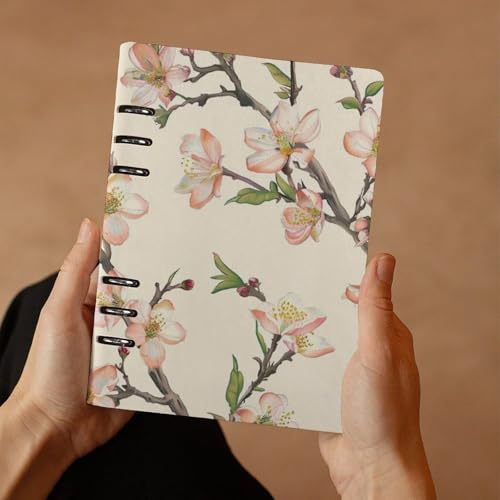 Carnet de notes A5 rechargeable rose pour planificateur et réunion