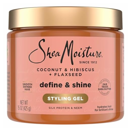 SheaMoisture Defining Styling Gel For Thick, Curly Hair Coconut and Hibiscus Paraben-Free Frizz Control Styling Gel 15 oz