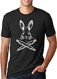 Funny Easter Bunny Skull Crossbones T-Shirt – Jolly Roger Rabbit Graphic Tee for Men – Pirate Skull Bunny Easter Outfit – Soft Cotton Novelty Egg Hunt T-Shirt
