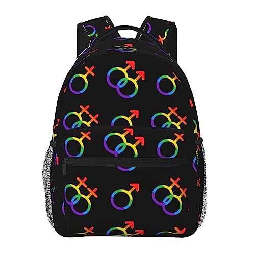 Lgbt Pride Rucksack mit großem Fassungsvermögen, leicht, verstellbar, für Damen und Herren, Lgbt Pride18, One size