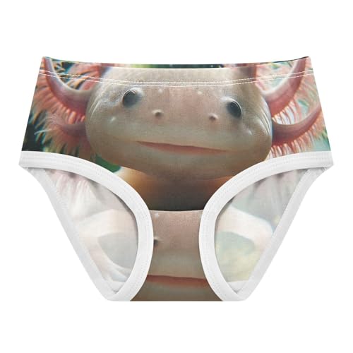 Cotton Toddler Underwear Custom Cute Axolotl Fish Funny Little Girl Panties Artistic Kids Undies Briefs 2t
