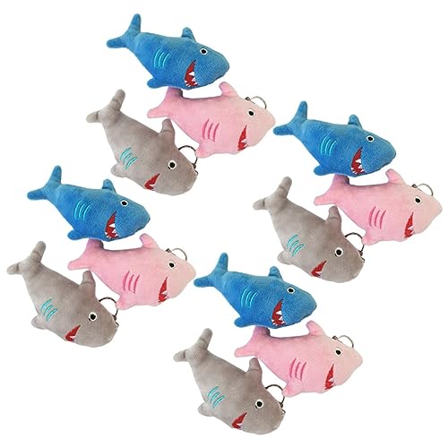 WOFASHPURET 12Pcs Adorable Fluffy Keychains Cartoon Bag Pendant Decorative Plush Keyring for Backpacks Handbags and Keys present for Sea Animal Lovers